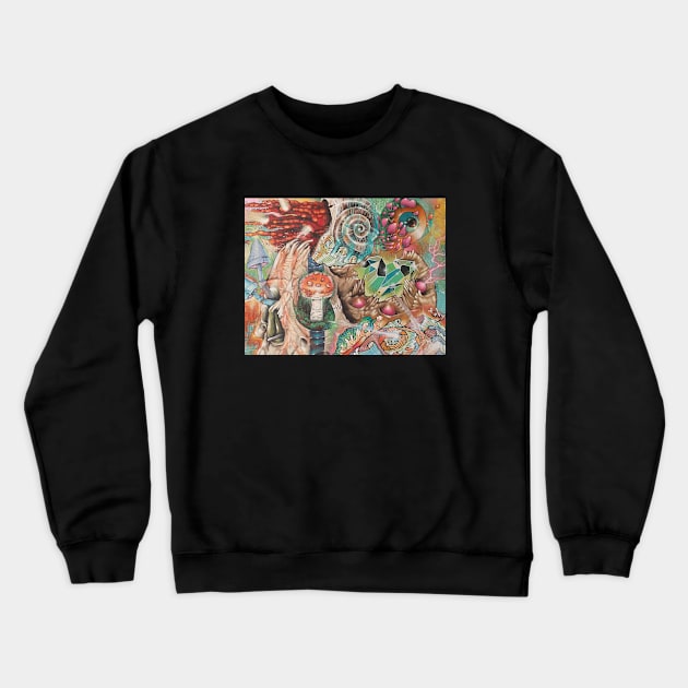 Super mushroom skull trip out Crewneck Sweatshirt by Toby Sasquatch